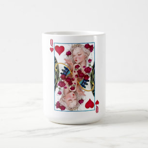 Königin des Herzens, überspannte Grafik, Spielkart Kaffeetasse