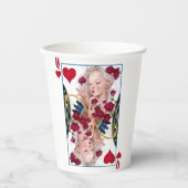 Königin des Herzens, überspannte Grafik, Spielkart Pappbecher (Vorderseite)