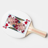 Königin des Herzens, überspannte Grafik, Spielkart Tischtennis Schläger (Seitenansicht)