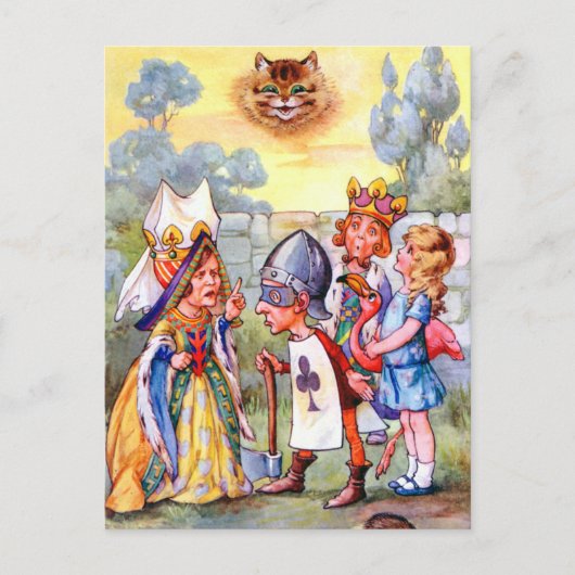 Königin des Herzens und der Alice im Wunderland Postkarte (Vorderseite)