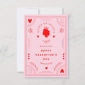 Königin des Herzens Valentine Mitteilungskarte (Vorderseite)
