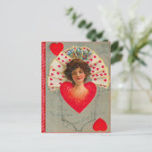 Königin des Herzens Valentine Postkarte (Stehend Vorderseite)