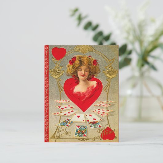 Königin des Herzens Valentine Postkarte (Stehend Vorderseite)