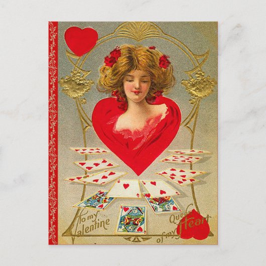 Königin des Herzens Valentine Postkarte (Vorderseite)