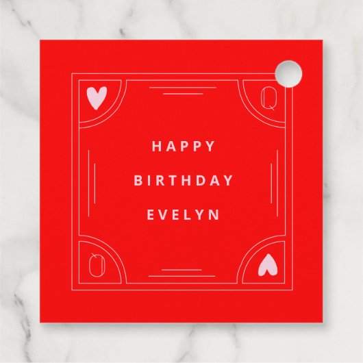 Königin des Herzens zum Geburtstag Geschenkanhänger (Rückseite)