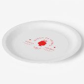 Königin des Herzens zum Geburtstag Pappteller (Schrägansicht)