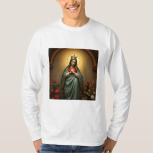 Königin-des-Himmels-Katholisches-Herren-Langarm-Sh T-Shirt