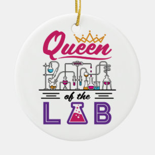 Königin des Labors Laborantin Wissenschaftlerin Keramik Ornament