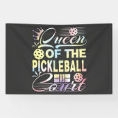 Königin des Pickelball Court - farbenfroh Banner (Horizontal)