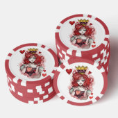 ❤️ Königin des ❤️ Pokerchips (Stapel)