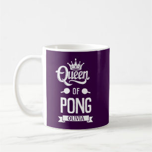 Königin des Pong Anpassbarer Name Modern Dunkelv Kaffeetasse