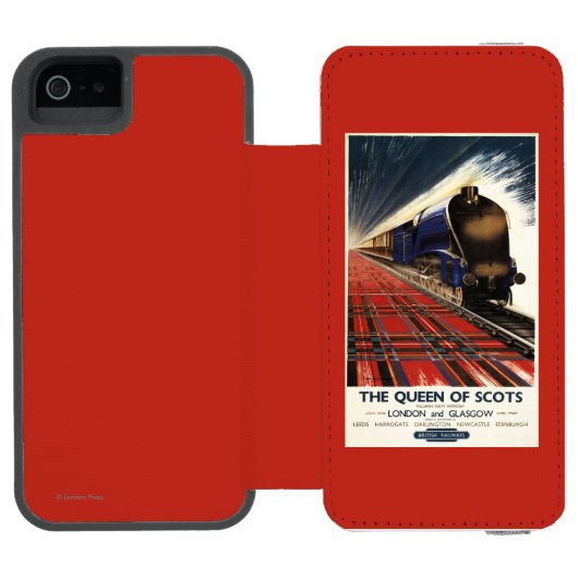Königin des Schottenpullman-Zugs Incipio iPhone Geldbeutel-Hülle (Folio Geöffnet)
