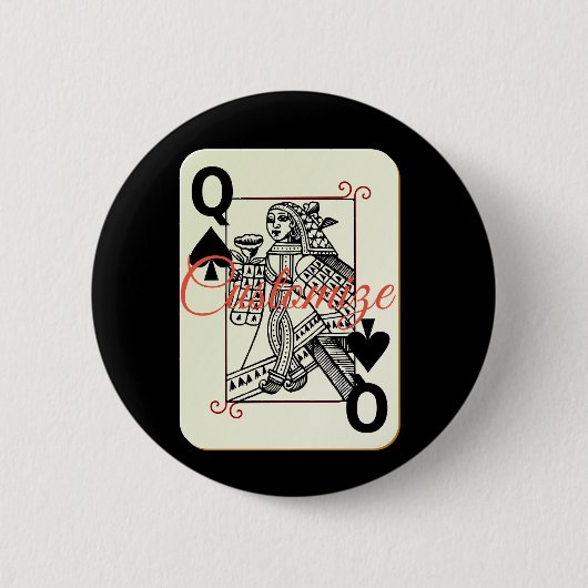 Königin des Spades-Symbols Thunder_Cove Button (Vorderseite)