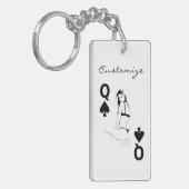 Königin des Spaten-Bikini-Mädchens Thunder_Cove Schlüsselanhänger (Vorderseite links)