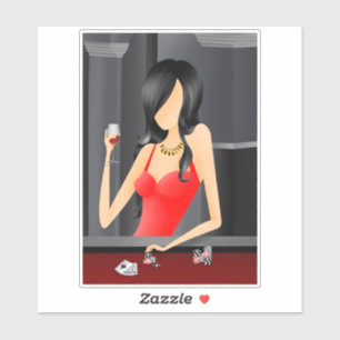 Königin des Spiels - Las Vegas Casino Aufkleber