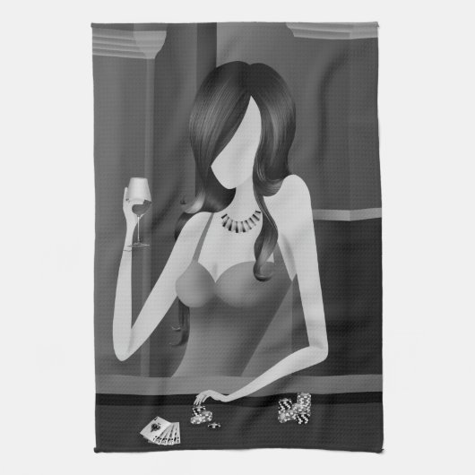 Königin des Spiels - Las Vegas Casino Geschirrtuch (Vertikal)