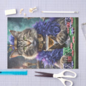 Königin des Tisches, Katze spielt Karten Seidenpapier (Handwerk)