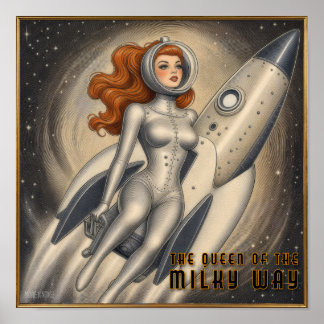 KÖNIGIN DES UNIVERSUMS-SCI-FI-DRUCK POSTER