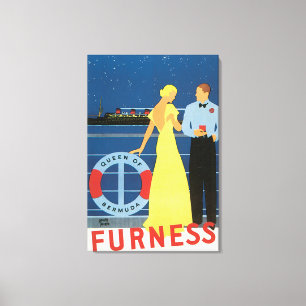 Königin des Vintagen Reise-Plakats Bermudas Leinwanddruck