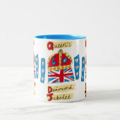 Königin-Diamant-Jubiläumsemblem Zweifarbige Tasse (Mittel)