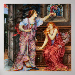 Königin Eleanor und Fair Rosamund, de Morgan Druck Poster