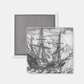 Königin Elisabeth-Galeon Magnet (Vorderseite/Rückseite)