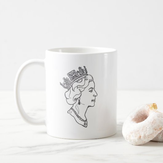 Königin Elisabeth Profil Kaffeetasse (Mit Donut)