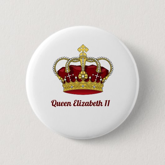 Königin Elizabeth 11 Crown Button (Vorderseite)