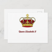 Königin Elizabeth 11 Crown Postkarte (Vorne/Hinten)