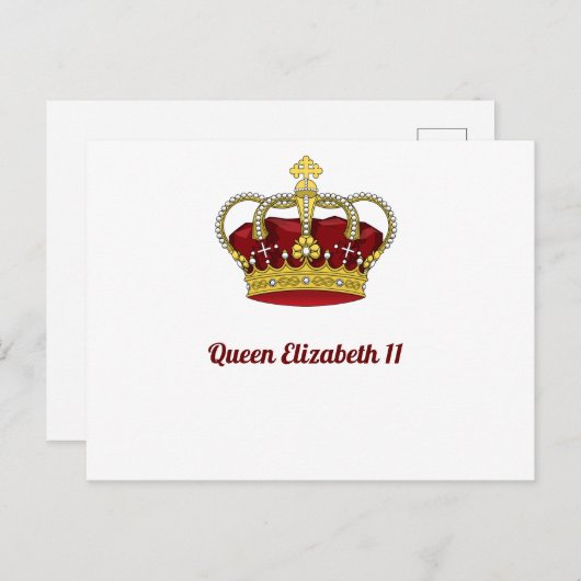 Königin Elizabeth 11 Crown Postkarte (Vorne/Hinten)