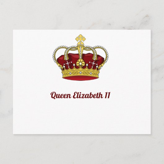 Königin Elizabeth 11 Crown Postkarte (Vorderseite)