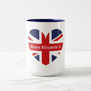 Königin Elizabeth 11 Crown Royal England Flag Zweifarbige Tasse