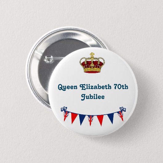 Königin Elizabeth 70. Jubilee Button (Vorne & Hinten)