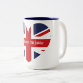 Königin Elizabeth 70. Jubilee Zweifarbige Tasse (VorderseiteRechts)