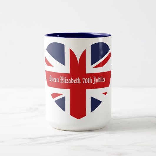 Königin Elizabeth 70. Jubilee  Zweifarbige Tasse (Mittel)