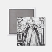 Königin Elizabeth I 1596 Magnet (Vorderseite/Rückseite)