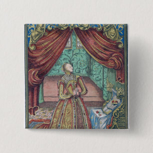 Königin Elizabeth I am Gebet, Frontispiz Button