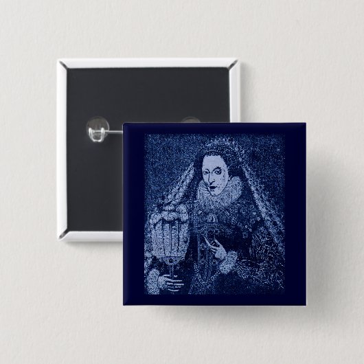Königin Elizabeth I. blau Button (Vorne & Hinten)