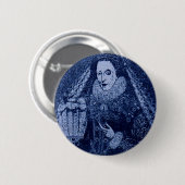 Königin Elizabeth I. blau Button (Vorne & Hinten)