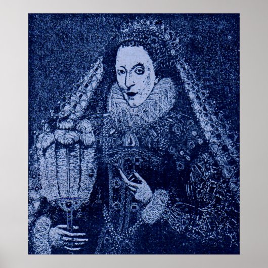 Königin Elizabeth I. blau Poster (Vorne)