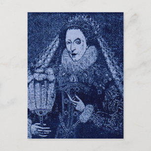 Königin Elizabeth I. blau Postkarte