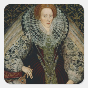 Königin Elizabeth I., c.1585-90 Quadratischer Aufkleber