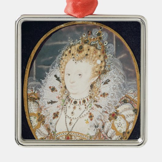 Königin Elizabeth I, c.1595-1600 Silbernes Ornament (Vorne)