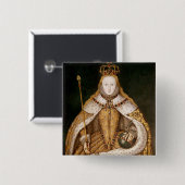 Königin Elizabeth I in den Krönungs-Roben Button (Vorne & Hinten)
