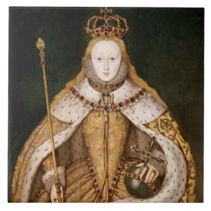 Königin Elizabeth I in den Krönungs-Roben Fliese