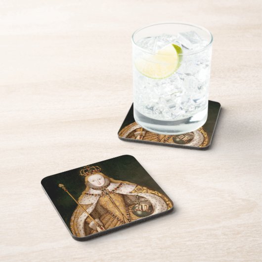 Königin Elizabeth I in den Krönungs-Roben Getränkeuntersetzer (Rechte Seite)