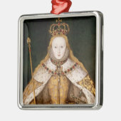 Königin Elizabeth I in den Krönungs-Roben Silbernes Ornament (Links)
