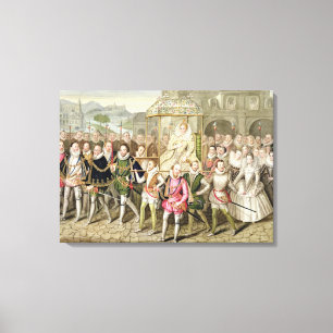 Königin Elizabeth I in der Prozession mit ihren Leinwanddruck