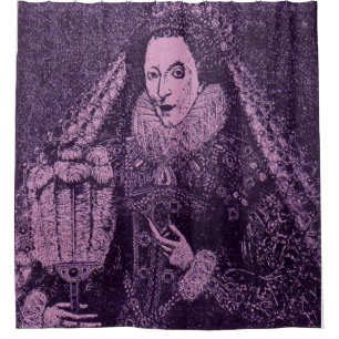 Königin Elizabeth I. in Lavendel Duschvorhang