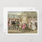 Königin Elizabeth I. in Prozession mit ihren Höfen Postkarte (Vorne/Hinten)